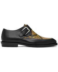 Dries Van Noten - Chaussures à boucle noir et jaune en cuir - Lyst