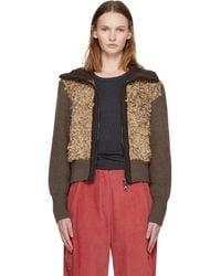 ANDERSSON BELL - Fur Combo Knit Cardigan - Lyst