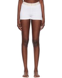 Versace - White Greca Border Boy Shorts - Lyst