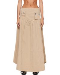 Ganni - Washed Cotton Corset Maxi Skirt - Lyst