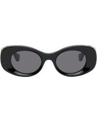 Loewe - ブラック Beveled Maxi アナグラム オーバルサングラス - Lyst