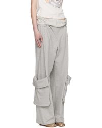 OPEN YY Linen Cargo Pants in White | Lyst