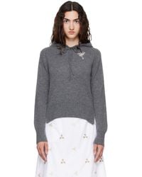 Simone Rocha - Embellished Relaxed Cashmere Hoodie - Lyst