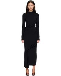 Mugler - Draped Turtleneck Maxi Dress - Lyst