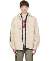 Cout de la Liberte - Off- Tommy Sherpa Embellished Wool Overshirt - Lyst