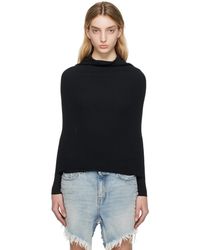 Balenciaga - Black Off-the-shoulder Sweater - Lyst