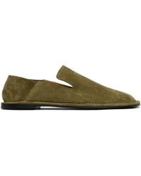 Ami Paris - Khaki Leather Midi Slippers - Lyst