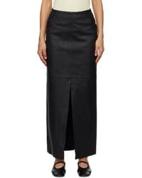 REMAIN Birger Christensen - High Slit Leather Maxi Skirt - Lyst
