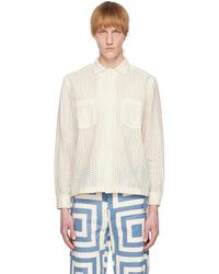 Bode - Off-white Sheer Brick Shirt - Lyst