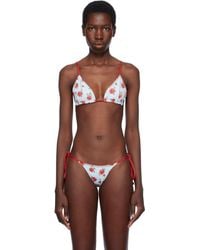 Frankie's Bikinis - ブルー＆レッド Lumia Floral 三角ビキニトップ - Lyst