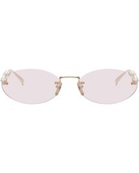 Gucci - ゴールド オーバルフレーム サングラス - Lyst