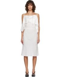 MM6 by Maison Margiela - Off- Folded Jacquard Slip Midi Dress - Lyst