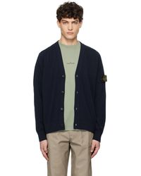 Stone Island - ネイビー ライト Rws ジーロンウール カーディガン - Lyst