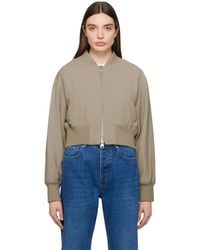 Ami Paris - Taupe Zip Bomber Jacket - Lyst