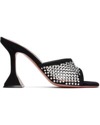 AMINA MUADDI - Lupita Crystal Net Heeled Sandals - Lyst