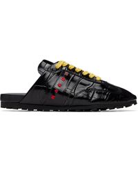 Marni - Croc-Effect Leather Softy Soccer Slip-On Sneakers - Lyst