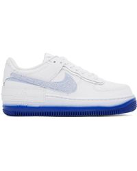 Nike - White & Blue Air Force 1 Shadow Sneakers - Lyst