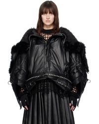 Junya Watanabe - Black Padded Faux-leather Jacket - Lyst