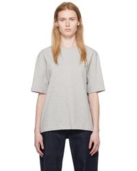 Ami Paris - T-shirt gris à col ras du cou - Lyst