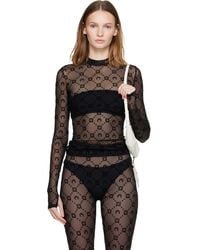 Marine Serre - Recycled Mesh Flock Second Skin Highneck Top - Lyst