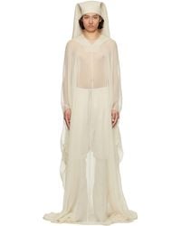 Rick Owens - Off- Hollywood Hooded Kaftan Pullover Coat - Lyst