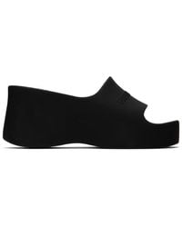 Balenciaga - Black Chunky Wedge Sandals - Lyst