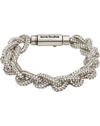 Acne Studios - Silver Crystal Cord Bracelet - Lyst