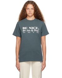 Sporty & Rich - Ssense Exclusive Gray 'be Nice' T-shirt - Lyst