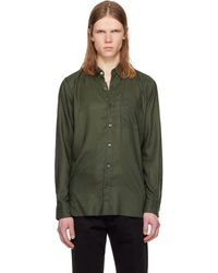 Tom Ford - Khaki Fluid Gabardine Slim Fit Shirt - Lyst