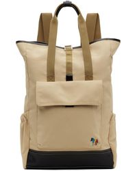 PS by Paul Smith - Beige Embroidered Backpack - Lyst