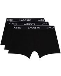 Lacoste - Three-pack Black Boxer Briefs - Lyst