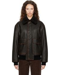 DUNST - Detachable A-2 Blouson Leather Jacket - Lyst