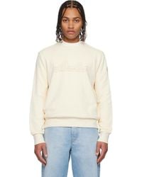 Moncler - Off- Cursive Logo Cotton Sweatshirt - Lyst