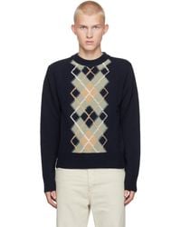 Ami Paris - ネイビー アーガイル クルーネックセーター - Lyst