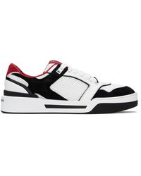 Dolce & Gabbana - Dolce&gabbana White & Black Mixed-material New Roma Sneakers - Lyst