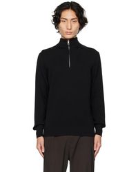 Dunhill - Black Half-zip Sweater - Lyst