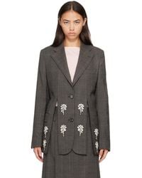 Simone Rocha - Embellished Hem Slice Blazer - Lyst