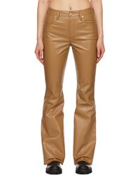 Citizens of Humanity - Tan Lilah Leather Pants - Lyst