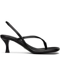 Proenza Schouler - Black Square Thong Heeled Sandals - Lyst