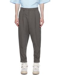 Ami Paris - Gray Carrot Oversized Trousers - Lyst