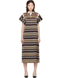 Sacai - Horizontal Stripe Midi Dress - Lyst