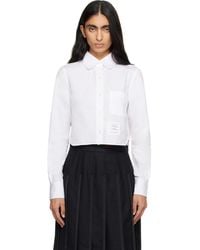 Thom Browne - Classic Poplin Cropped Shirt - Lyst