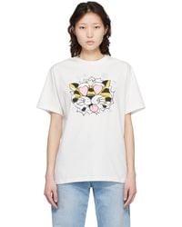 KENZO - T-Shirt Décontracté Blanc Cassé À Broderies Wild Tiger - Lyst