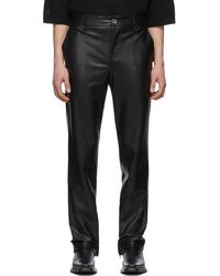 Song For The Mute Faux-leather Zip-up Cigarette Trousers - Black