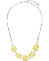 Marni - Silver & Yellow Dice Charm Necklace - Lyst