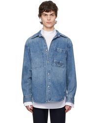 WOOYOUNGMI - ブルー Corduroy バックロゴ デニムシャツ - Lyst
