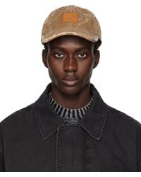 Acne Studios - Brown Leather Patch Cap - Lyst