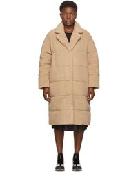 Moncler Manteau reversible en duvet et sherpa beige Bagaud - Neutre
