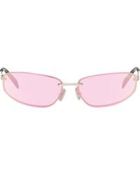 Miu Miu - Rimless Metal Oval Sunglasses - Lyst