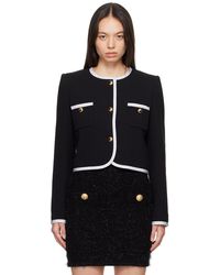 Moschino - Blouson noir à boutons dorés à ornement en forme de cœur - Lyst